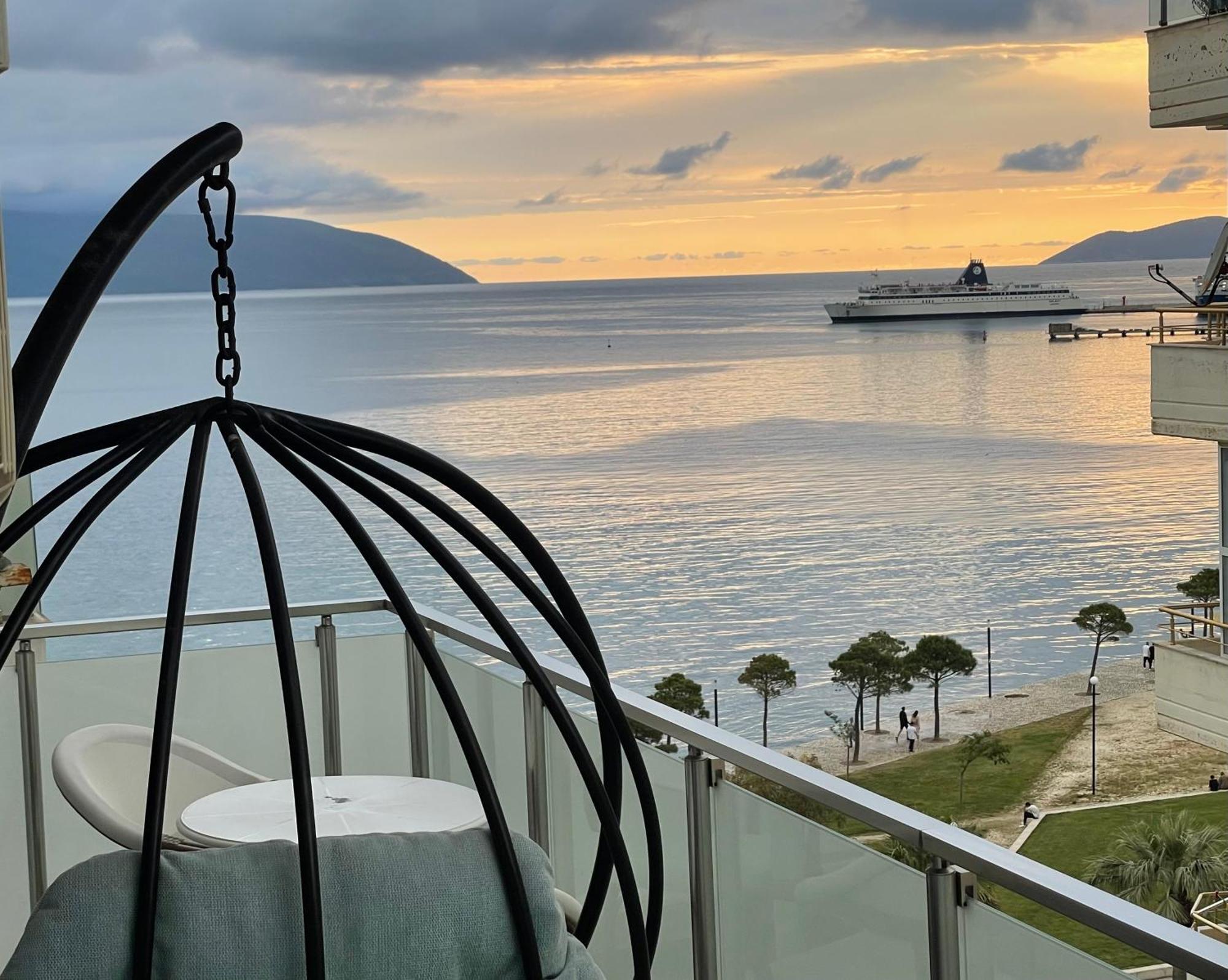 Luxury Seaview Vlora Flat Free Parking Apartment Exterior photo